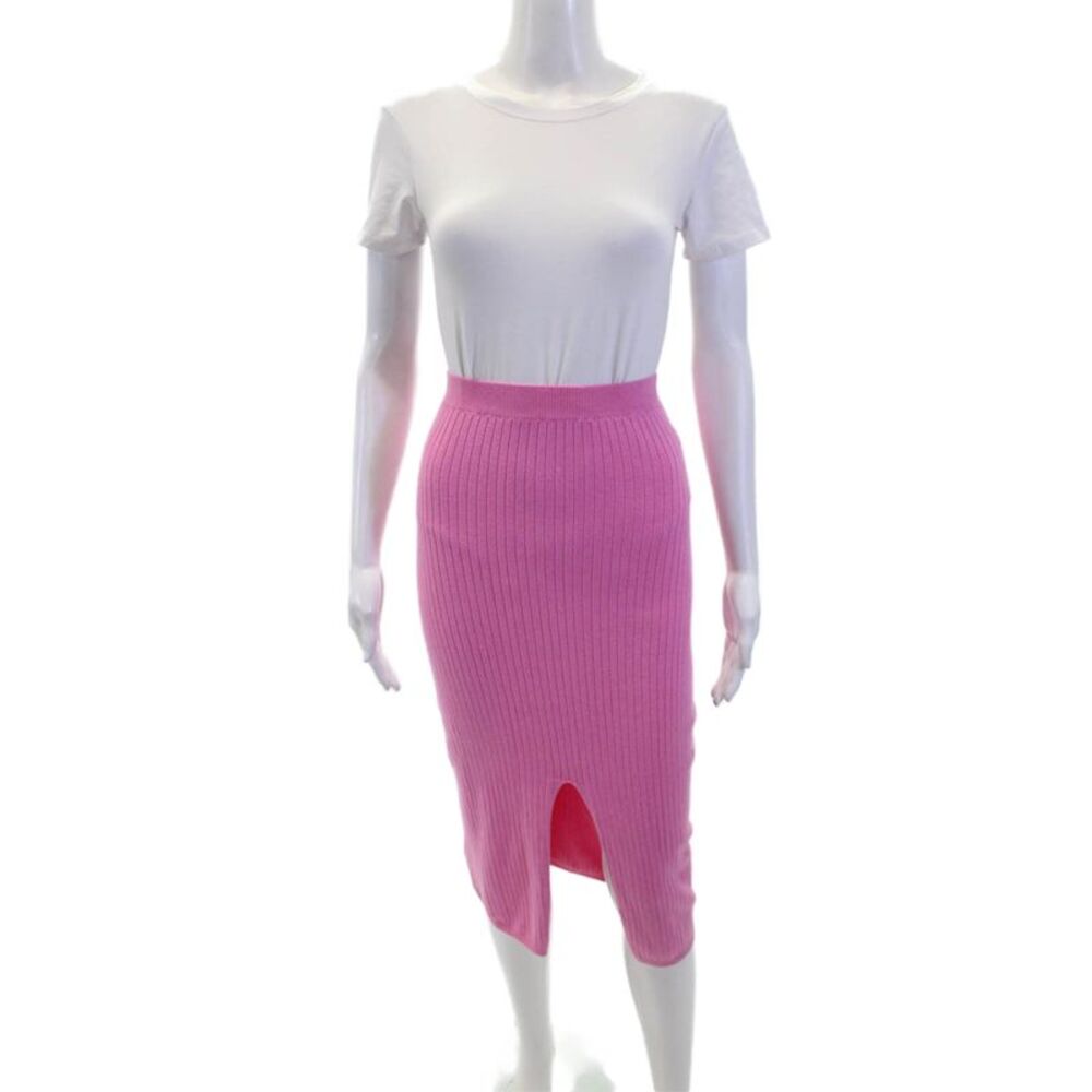 Free People Womens Cotton Blend Knit Elastic Waist Maxi Skirt Pink Size XS
